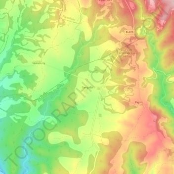 Gargallà topographic map, elevation, terrain