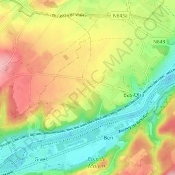 Lamalle topographic map, elevation, terrain