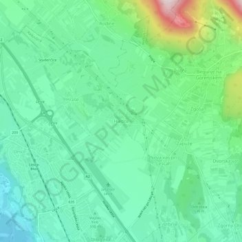 Hlebce topographic map, elevation, terrain