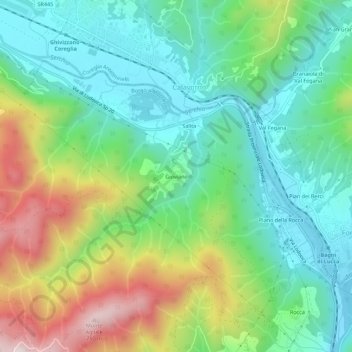 Gioviano topographic map, elevation, terrain