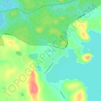 Larder Lake topographic map, elevation, terrain
