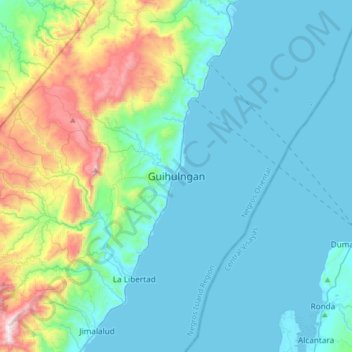 Guihulngan topographic map, elevation, terrain