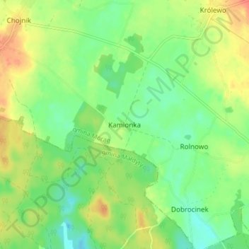 Kamionka topographic map, elevation, terrain
