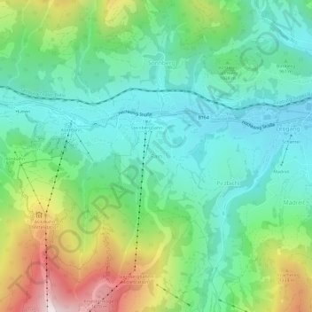 Rain topographic map, elevation, terrain