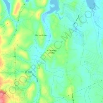 Rock Ledge Estates topographic map, elevation, terrain