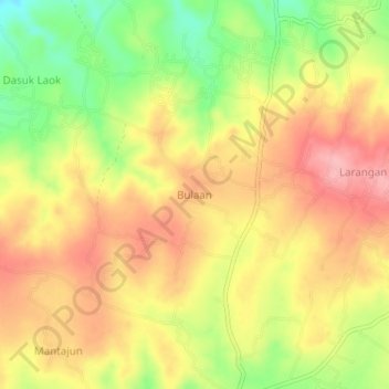 Bulaan topographic map, elevation, terrain