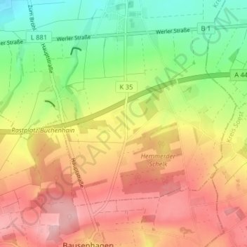 Vinning topographic map, elevation, terrain