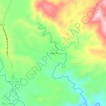 Langilan topographic map, elevation, terrain