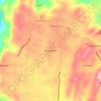 Elamalpotha topographic map, elevation, terrain