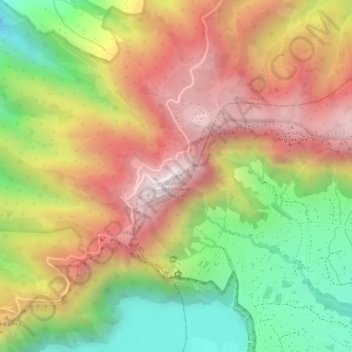 Penanjakan topographic map, elevation, terrain