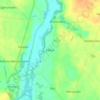 Kalina topographic map, elevation, terrain