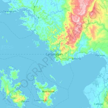 Catbalogan topographic map, elevation, terrain