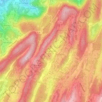 Grand Fontaine topographic map, elevation, terrain