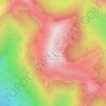 Cerro Malo topographic map, elevation, terrain