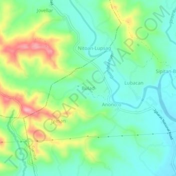 Bulad topographic map, elevation, terrain