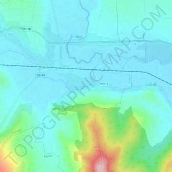 Huc topographic map, elevation, terrain