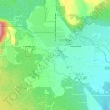 Trout Lake topographic map, elevation, terrain
