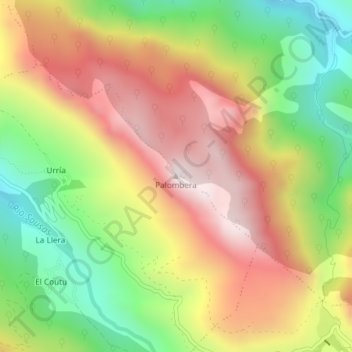 Palombera topographic map, elevation, terrain