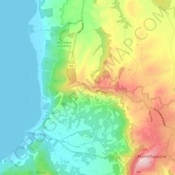 Le Coste topographic map, elevation, terrain