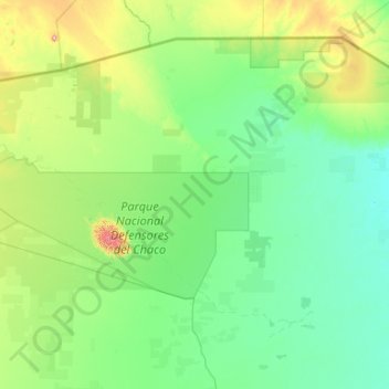 Gran Chaco topographic map, elevation, terrain