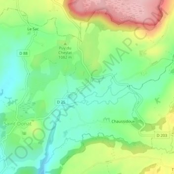 Pommier topographic map, elevation, terrain