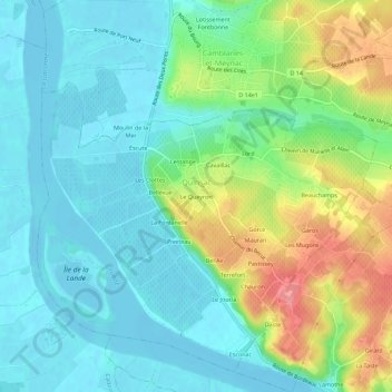 Le Queyron topographic map, elevation, terrain