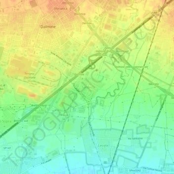 Sabbio topographic map, elevation, terrain