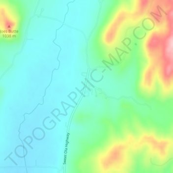 Ola topographic map, elevation, terrain