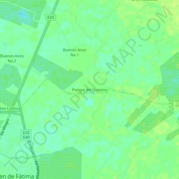 Pampa del Guasmo topographic map, elevation, terrain