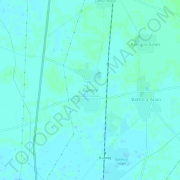 Gurney topographic map, elevation, terrain