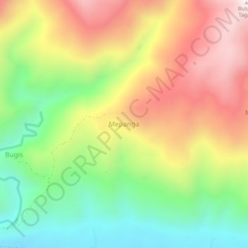 Mepanga topographic map, elevation, terrain