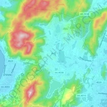 Kathu topographic map, elevation, terrain