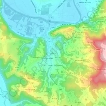 La Borie topographic map, elevation, terrain