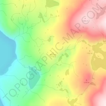 Mannen topographic map, elevation, terrain