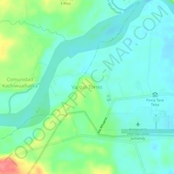 Vargas Torres topographic map, elevation, terrain