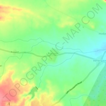 Rojgaon topographic map, elevation, terrain