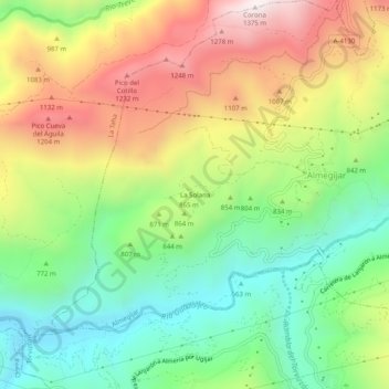La Solana topographic map, elevation, terrain