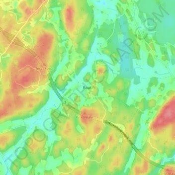 Raati topographic map, elevation, terrain