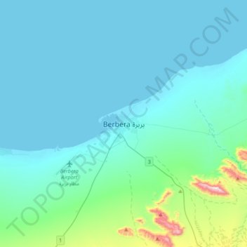 Berbera topographic map, elevation, terrain