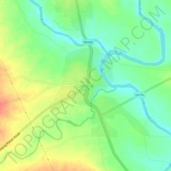 Umbraj topographic map, elevation, terrain