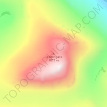 Teqqiingalik topographic map, elevation, terrain