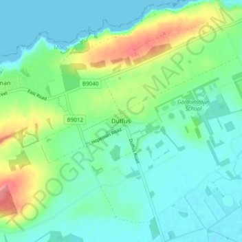 Duffus topographic map, elevation, terrain