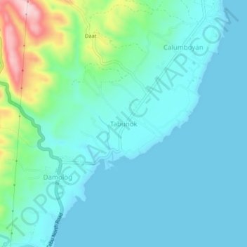 Tabunok topographic map, elevation, terrain