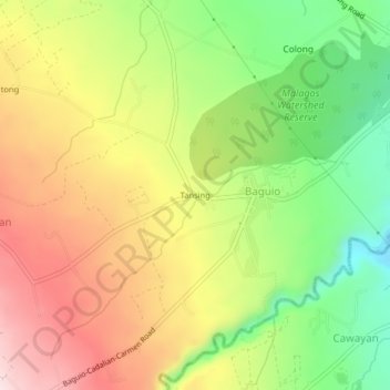 Tansing topographic map, elevation, terrain