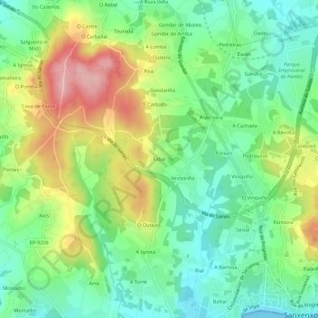 Fabal topographic map, elevation, terrain