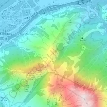 Por Kai Shan topographic map, elevation, terrain