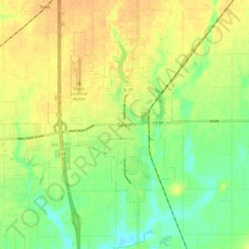 Salem topographic map, elevation, terrain