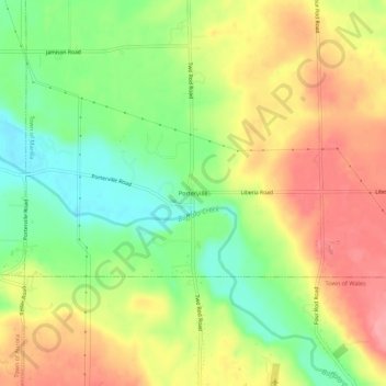 Porterville topographic map, elevation, terrain