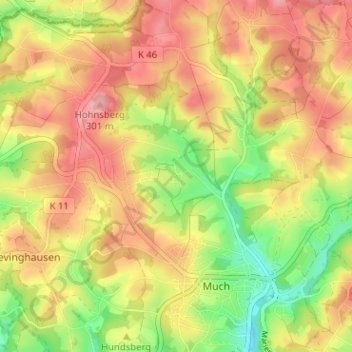 Tillinghausen topographic map, elevation, terrain