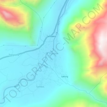 Kanoor topographic map, elevation, terrain